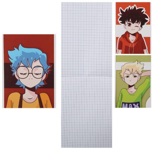 Блокнот КанцБиз А6 48л. "Аниме мальчики" (EAC-11814/3)