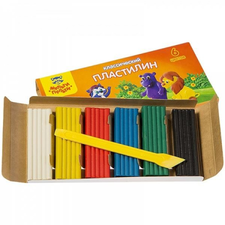 Пластилин 06цв. Мульти-Пульти "Приключения Енота"  со стеком КП_10206