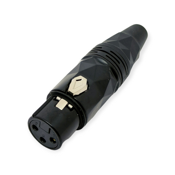 Разъем XLR гнездо, на кабель, металл, черный