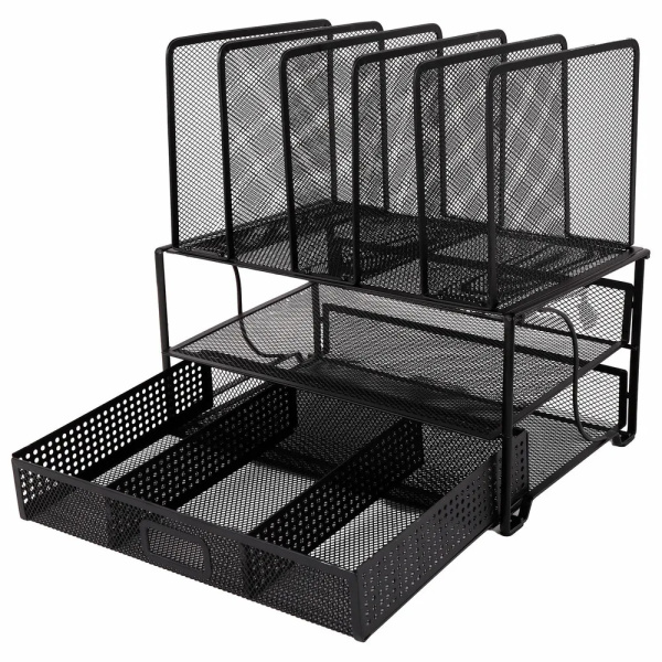 Настольный органайзер BRAUBERG "Germanium" металлический, черный (272474)