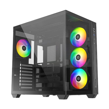 Корпус ID-Cooling View 500 черный без БП mATX 9x120mm 1xUSB2.0 1xUSB3.0 audio bott PSU