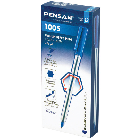 Ручка шариковая PENSAN "Stylo-Bille" синяя, 1мм, масл., 1005