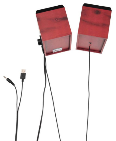 Актив.колонки 2.0 Оклик OK-161 6Вт, черный/темное дерево