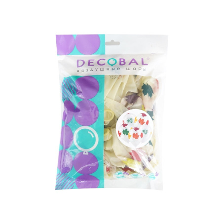 Шары воздушные "12 Осенние листья Разноцветные" набор, 50шт. (312755-50)