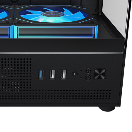 Корпус mATX Б_БП XASTRA Q300M 3FRGB Black (USB3.0,Audio,черный,3х120мм FRGB,"аквариум")