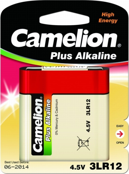 Батарейка 3LR12(квадратная) CAMELION Plus Alkaline 1шт./4,5В. щелочная