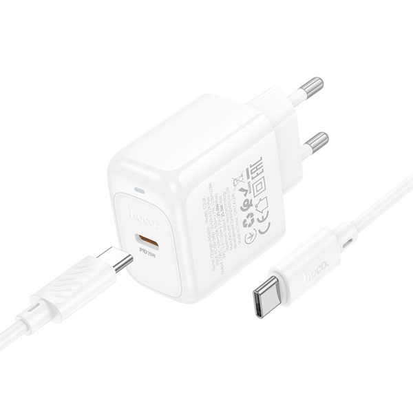 Зарядное_устройство - TypeC 25W HOCO CS53A PD 3.0, белое + кабель TypeC