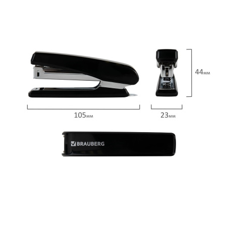 Степлер №10 BRAUBERG "Standard" на 20л. черный (272754)
