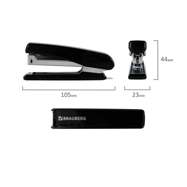 Степлер №10 BRAUBERG "Standard" на 20л. черный (272754)