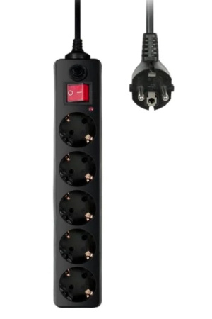 Сетевой фильтр  1.8м, 5 розеток Buro, 500SH-1.8-B, 10А, 2200Вт, с выключателем, черный, коробка Сетевой фильтр  1.8м, 5 розеток Buro, 500SH-1.8-B, 10А, 2200Вт, с выключателем, черный, коробка
