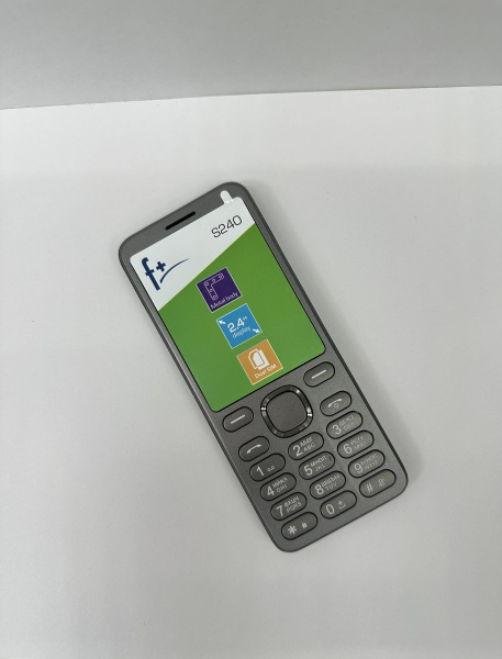 Распродажа! Сотовый F+ S240 Серебристый 2sim/2.4"/240*320/32Mb/microSD/0.08Мп/Bt/1000мАч/моноблок(царапины)