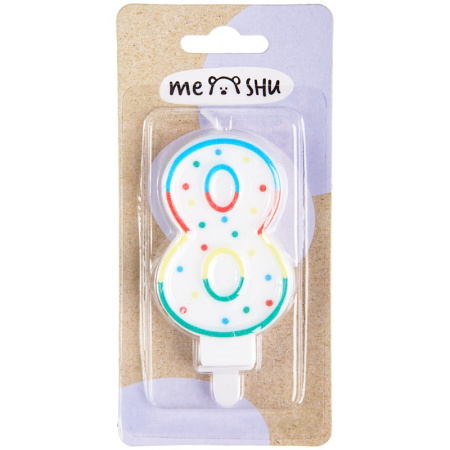 Свеча "Цифра 8" MESHU 8,5см MS_32391