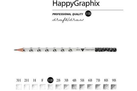 Карандаш ч/гр. BV Happy Graphix "Футбольные мячи" (НВ) 21-0030/28