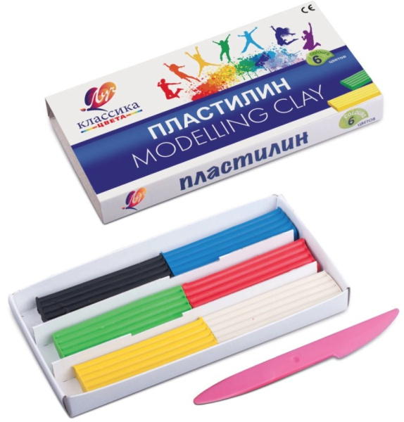 Пластилин 06цв. ЛУЧ "Классика" со стеком (12С 878-08) 