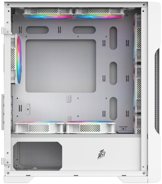 Корпус mATX Б_БП 1STPLAYER TRILOBITE T3 White (USB, Audio,TG,4x120mm LED,белый)[T3-WH-4F1-W]
