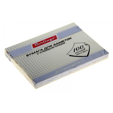 Блок самоклеящийся BERLINGO 76*102мм. 100л. желтый (HN76102Ge)