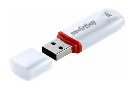 Флеш-накопитель USB2.0 32Gb SmartBuy Crown Белый SB32GBCRW-W