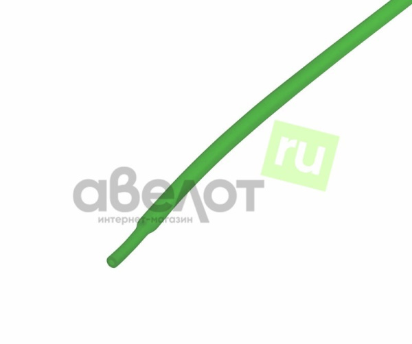 Трубка термоусадочная 2:1,   2.0/1.0мм, зеленая, подавление горения, отрезок 1м, Rexant