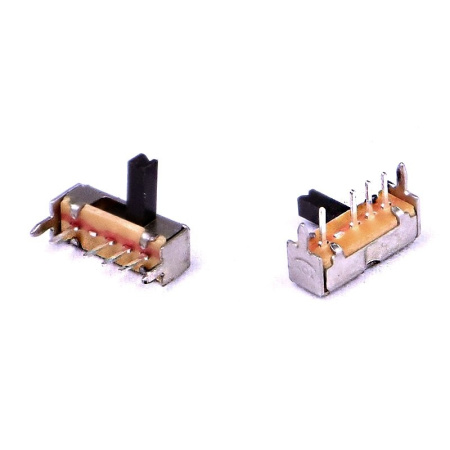Переключатель движковый SK-13D07(1P3T) на плату шаг 2.0мм угловой (DC 50V 0.3A)