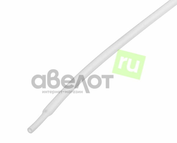 Трубка термоусадочная 2:1,   1.5/0.75мм, белая, подавление горения, отрезок 1м, Rexant