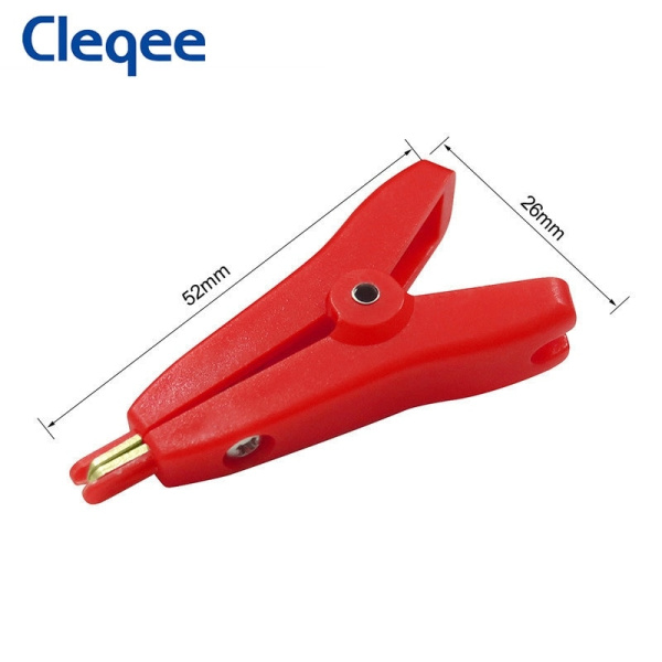 Зажимы крокодил Кельвина 51мм, 10а, пара красный+черный, Cleqee P2005