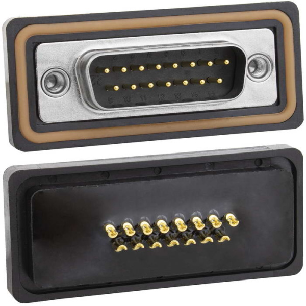 Разъем DB-15, вилка, в корпус, DB-15M IP67