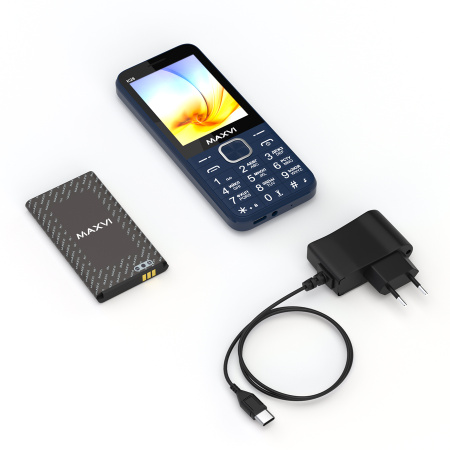 Сотовый Maxvi K28 Blue 2sim/2.8"/320*240/microSD/1.3МП/Bt/1500мАч/моноблок