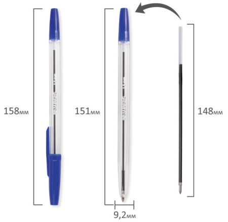 Ручка шариковая BRAUBERG "Line" 1мм., синяя (141097)