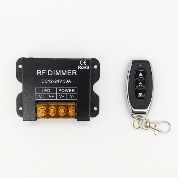 Диммер для светодиодной ленты 12..24в, 30а, с пультом RF, 86*62*20мм