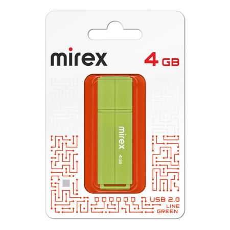 Флеш-накопитель USB2.0 4Gb Mirex Line (13600-FMULGN04) зеленый