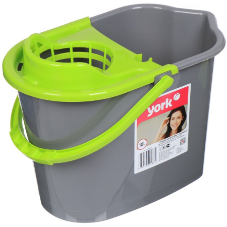 Ведро пластиковое 10л. York, отжим, носик для слива (70020)