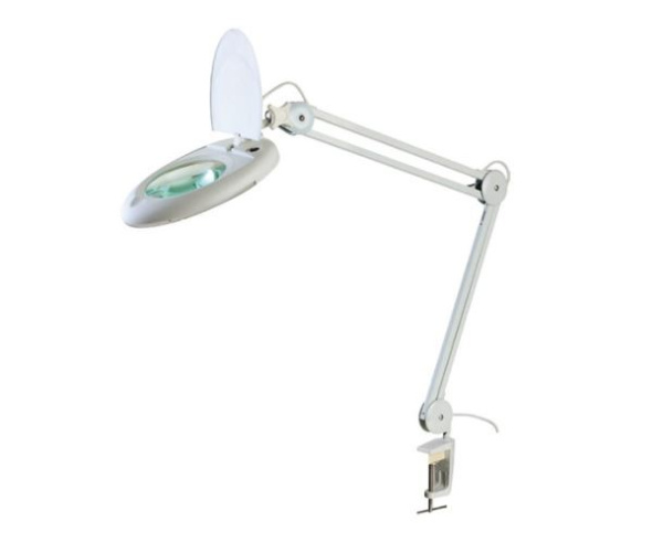 Лупа-лампа настольная ZD-140A, 12.5см, 5x, 80Led, на струбцине