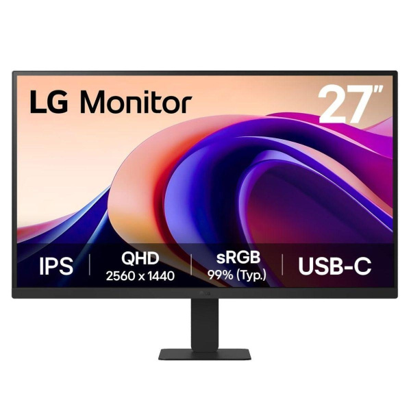 Монитор 27" LG 27U631A-B  IPS, 2560x1440, 100Hz, 5ms, 250сd/m, 1000:1, HDR10 | HDMI(2.0), Type-C(PD-15W) | ExPSU, Vesa 100, Black