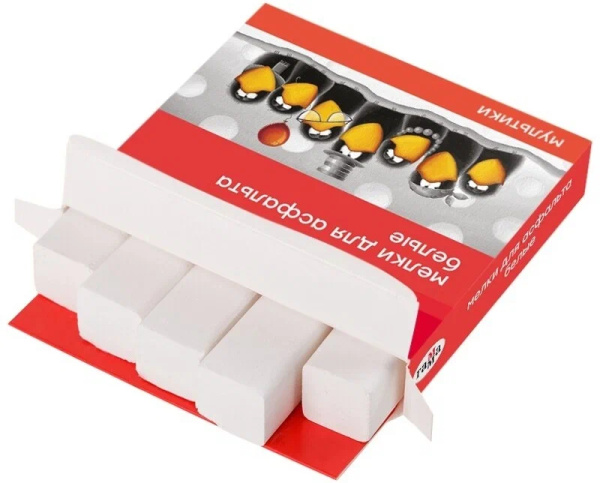 Нaбор белого мела ГАММА "Мультики" 5шт., для асфальта (2304192)