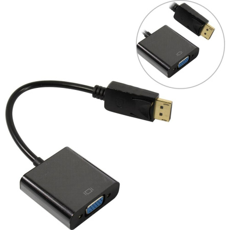 Кабель-переходник DisplayPort-VGA ExeGate [EX-DPM-VGAF-0.2] (20M/15F, 0,2м)