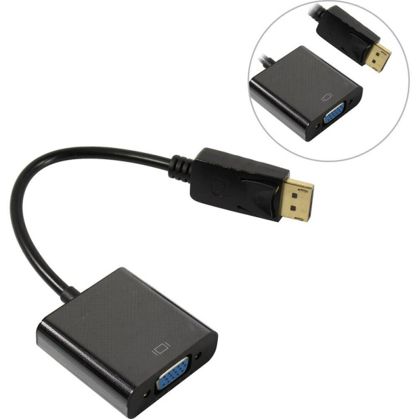 Кабель-переходник DisplayPort-VGA ExeGate [EX-DPM-VGAF-0.2] (20M/15F, 0,2м)