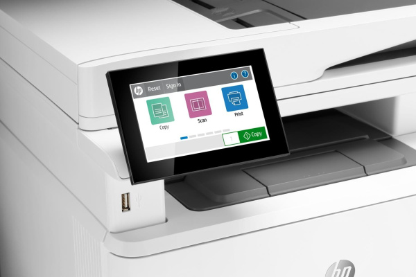МФУ HP 3PZ55A LaserJet Enterprise MFP M430f Printer/Scanner/Copier/Fax, A4, 1200dpi, 38ppm (40 HP high speed), 2Gb, 2trays 100+250,ADF50, USB/GigEth, Duplex, Duty cycle - 100 000