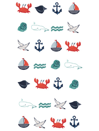 Набор для вышивания "PANNA" "Живая картина" JK-2282 "Паттерн. Морской" 18 х 30 см