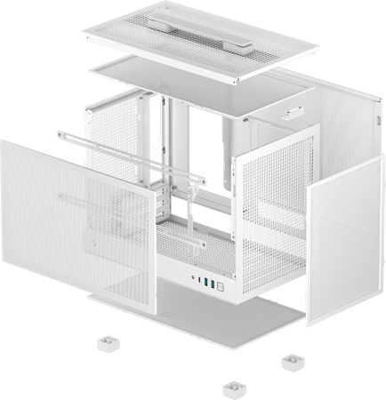 Корпус MINI-ITX Б_БП Deepcool CH160 MESH WH (2*USB3.0,Type-C,Audio,TG,белый,ручка)