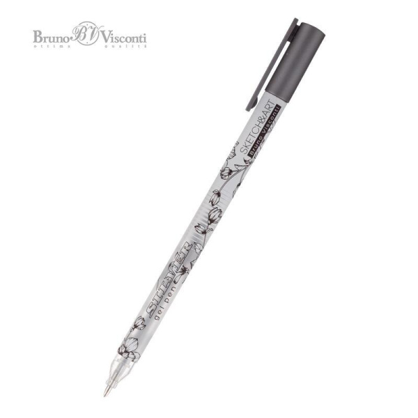 Ручка гелевая BrunoVisconti Sketch&Art "UniWrite.Silver" 0,8мм., серебряная (20-0312/01)
