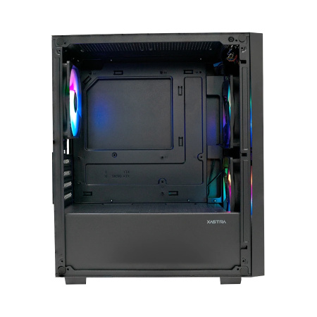 Корпус mATX Б_БП XASTRA A306M 3FRGB Black (USB3.0,Audio,TG,черный,Mesh,3х120мм FRGB,CPU Cooler до 155мм, VGA до 275мм)[A306M-3FC12F]