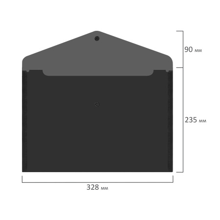 Папка-конверт на кнопке BRAUBERG A4 "Universal" черная (273072)
