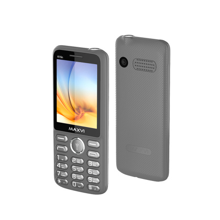 Сотовый Maxvi K15n Grey 2sim/2.8"/320*240/microSD/0.5МП/Bt/1400мАч/моноблок