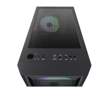Корпус E-ATX Б_БП 1STPLAYER FIREBASE XP-E (USB, Audio, 4x120mm LED, черный)[XP-E-4F1]