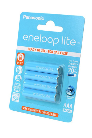 Аккумулятор Ni-MH AAA Panasonic eneloop lite BK-4LCCE/4BE 550мАч/ упак. 4шт
