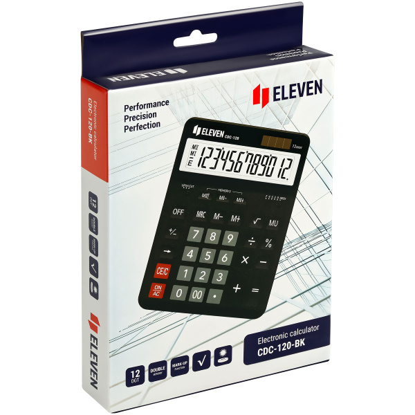 Калькулятор ELEVEN CDC-120-BK 12 разряд, черный