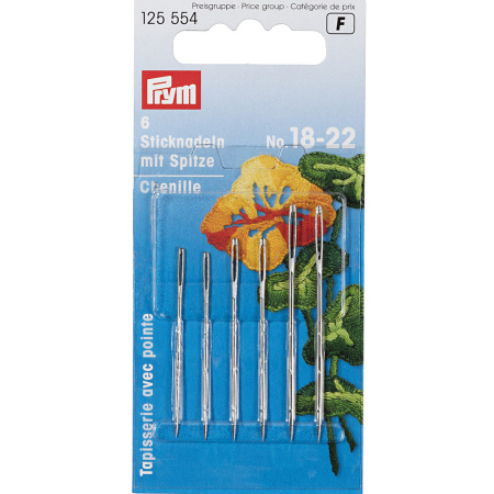 Иглы для шитья ручные "PRYM" 125554 острые ассорти №18-22 6 шт. в блистере