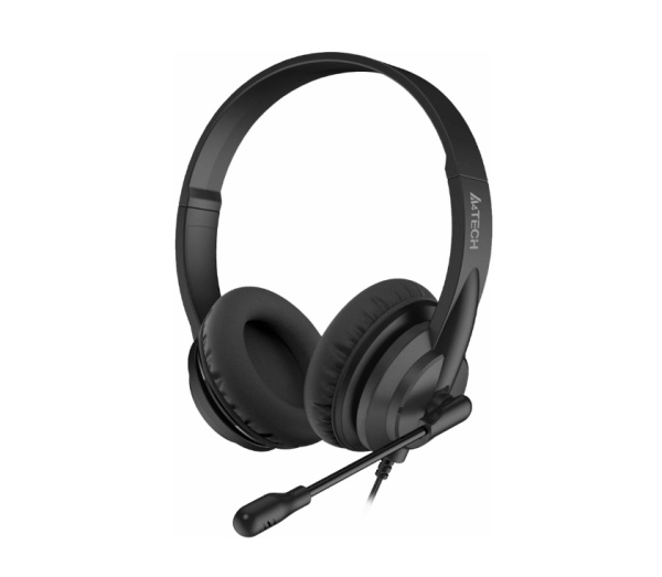 Гарнитура проводная A4Tech HS-10 полноразмерные, 32 Ом, 97дБ, кабель 2м, Черный