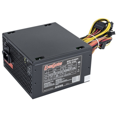 Блок питания 600Вт ExeGate 600NPX (120мм,1PCI-E,3SATA)