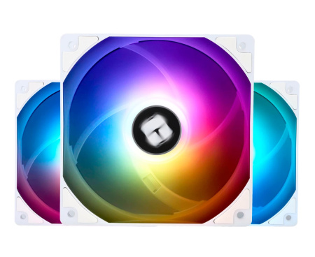 Кулер в корпус 120х120х25 Thermalright TL-C12CW-S (Pack of 3)(1550prm/4Pin PWM/66.17 CFM/25.6дБ/подшипник гидродинамический/ARGB/белый)(комплект венти